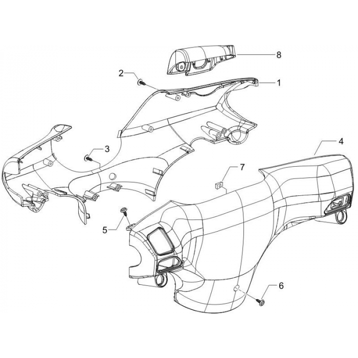 Stuurkap | Zip 50 4T 25 Km/h NOABS E2 2006-2016 (EMEA)