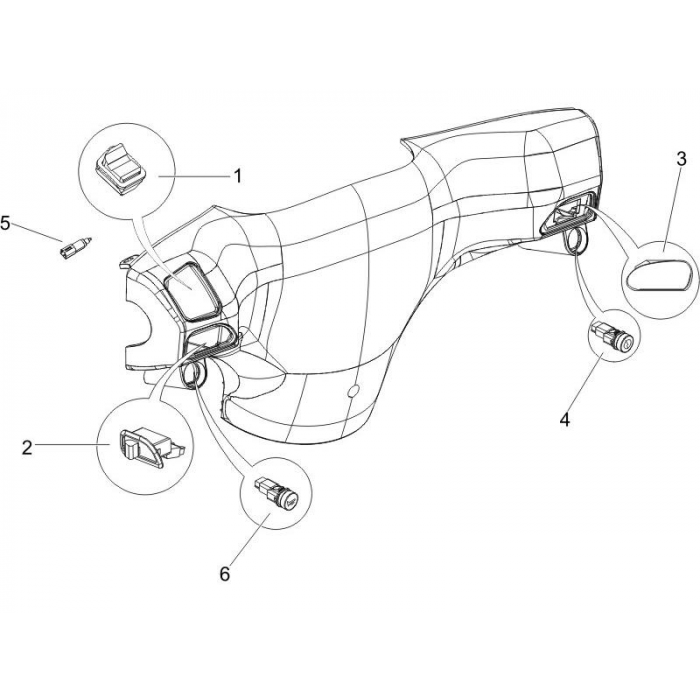 Schakelaars stuur | Zip 50 4T 25 Km/h NOABS E2 2006-2016 (EMEA)