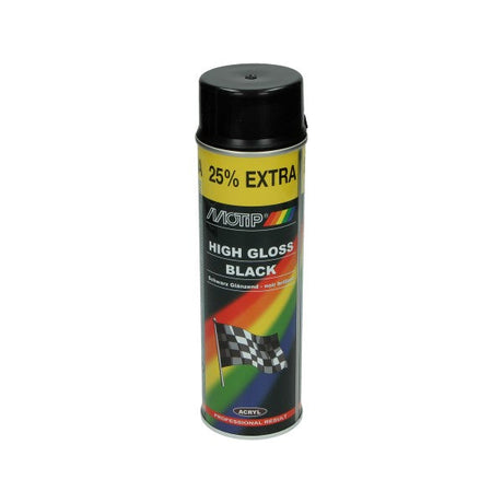Spuitbus Motip Hoogglans Zwart 500Ml Spuitlak