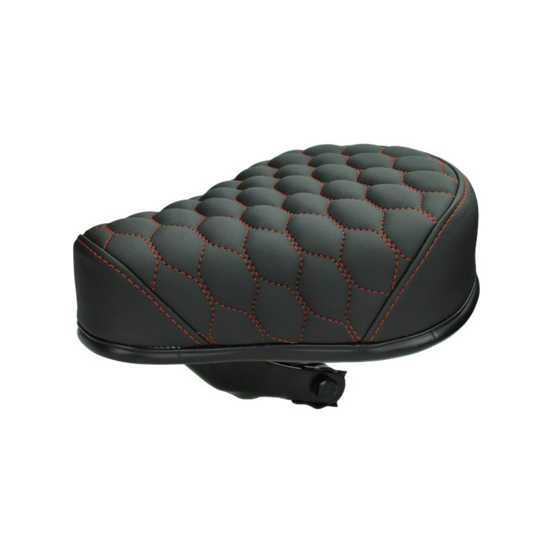 Selle (fabriquée en UE) basse RS6 noir/rouge pour Puch Maxi