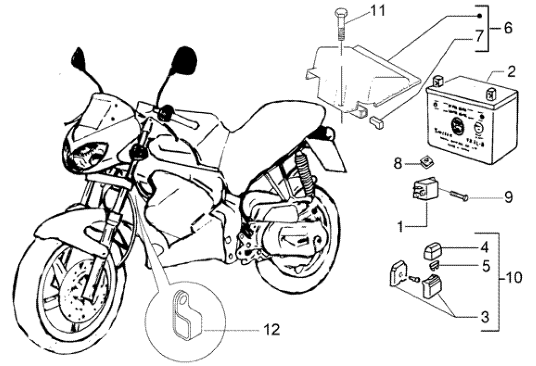 Gilera DNA 50 2T E2 2005 - Accu