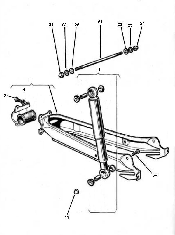 Puch Maxi - Achterbrug & Schokbreker