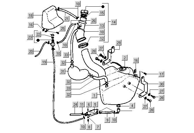 Gilera DNA 50 2T E1 2000-2001  - Benzinetank & Olietank
