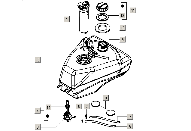Gilera ICE 50 2T E2 2002-2005 - Benzinetank