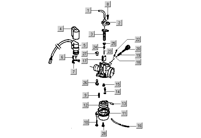 Gilera DNA 50 2T E1 2000-2001  - Carburateur Onderdelen