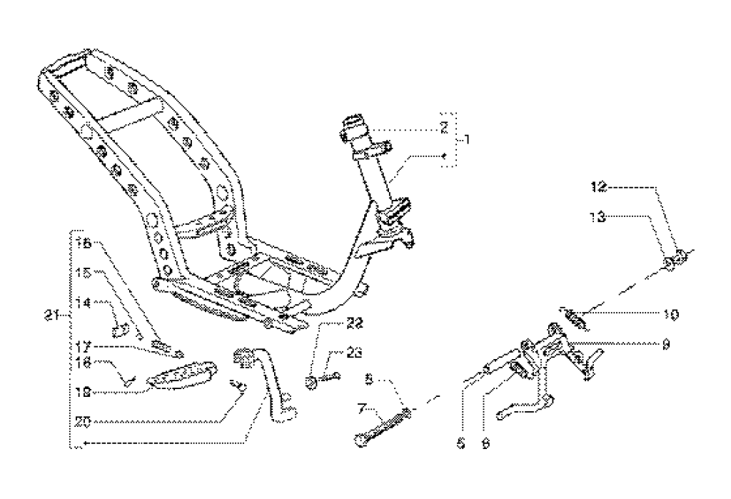 Gilera Runner 180cc FXR 2takt - Frame & Middenstandaard
