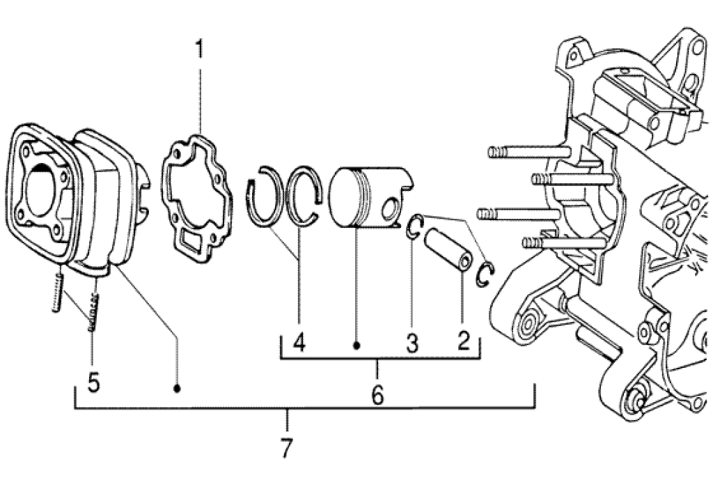 Gilera DNA 50 2T E2 2005 - Cilinderzuigereenheid
