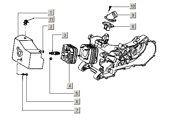 Gilera Stalker 50 2T E1 1998-2005 - Cilinderkop & Spruitstuk