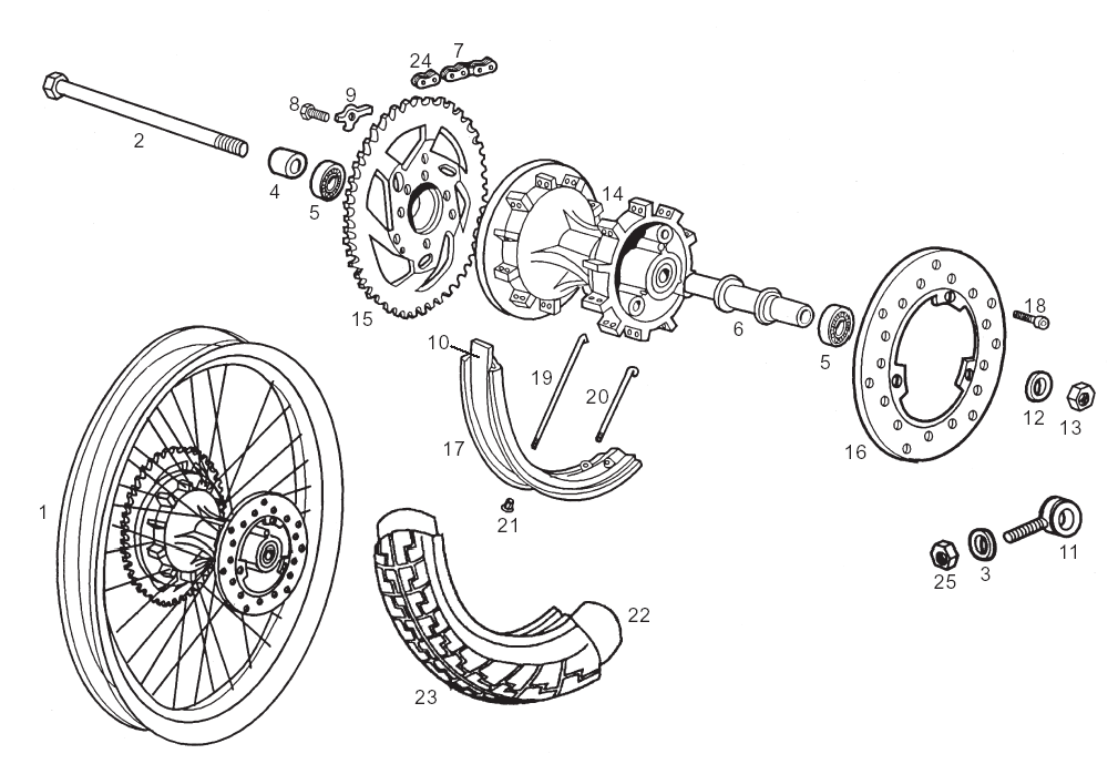 Derbi Senda SM 50 2T 2000-2001 – Achterwiel
