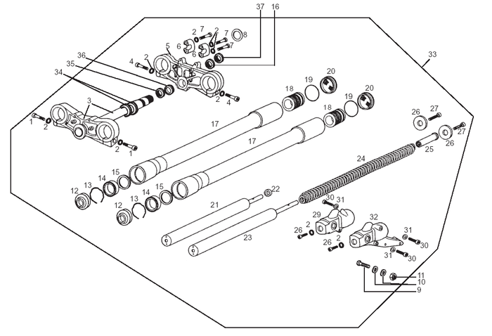 Derbi Senda SM 50 2T 2000-2001 – Vork