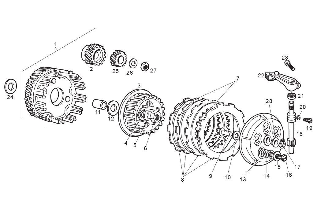 Derbi Senda SM 50 2T 2ª ED X-Treme E1 2003 – Koppeling