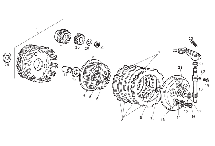 Derbi Senda SM 50 2T 2ª ED X-Treme E1 2003 – Koppeling