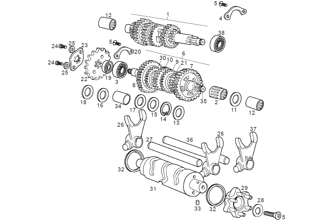 Derbi Senda SM 50 2T 2ª ED X-Treme E1 2003 – Transmissie Tandwiel Voor