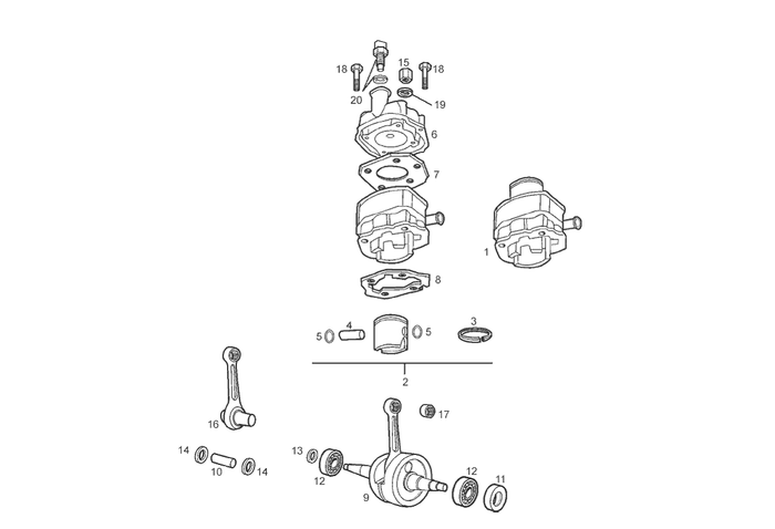 Derbi Senda SM 50 2T 2ª ED X-Treme E2 2005 – Krukas Zuiger Cilinder