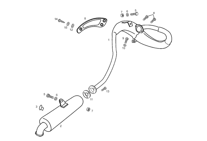 Derbi Senda SM 50 2T 2ª ED X-Treme E2 2005 – Uitlaat