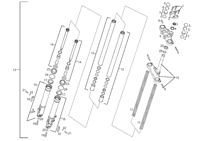 Derbi Senda SM 50 2T 2ª ED X-Treme E2 2005 – Vork