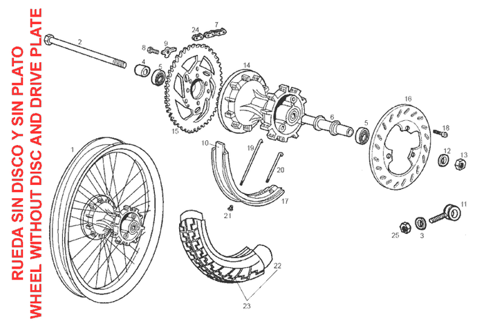 Derbi Senda SM 50 2T 3ª ED X-Treme E2 2006 – Achterwiel