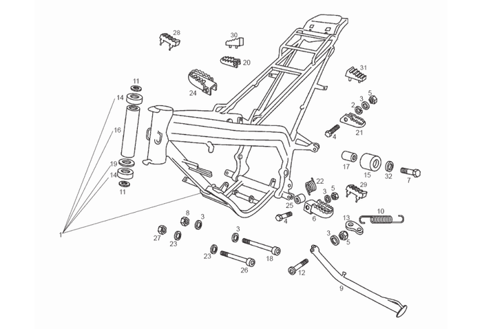 Derbi Senda SM 50 2T 3ª ED X-Treme E2 2008 – Frame