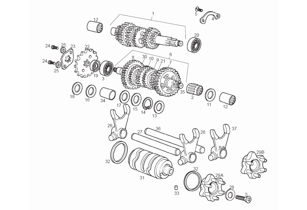 Derbi Senda SM 50 2T 3ª ED X-Treme E2 2008 – Transmissie Tandwiel Voor