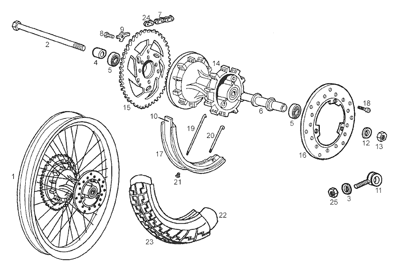Derbi Senda SM 50 2T X-Treme E2 2004 – Achterwiel