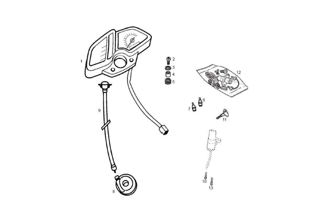 Derbi Senda SM 50 2T X-Treme E2 2010 – Kilometerteller Kilometertellerkabel