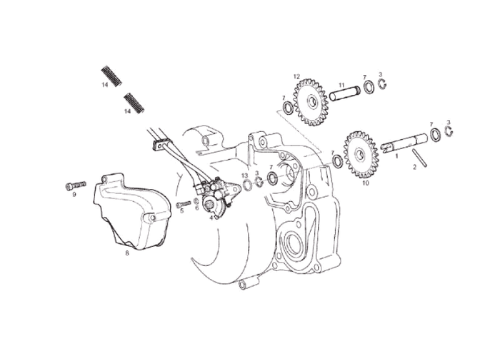 Derbi Senda SM 50 2T X-Treme E2 2010 – Oliepomp