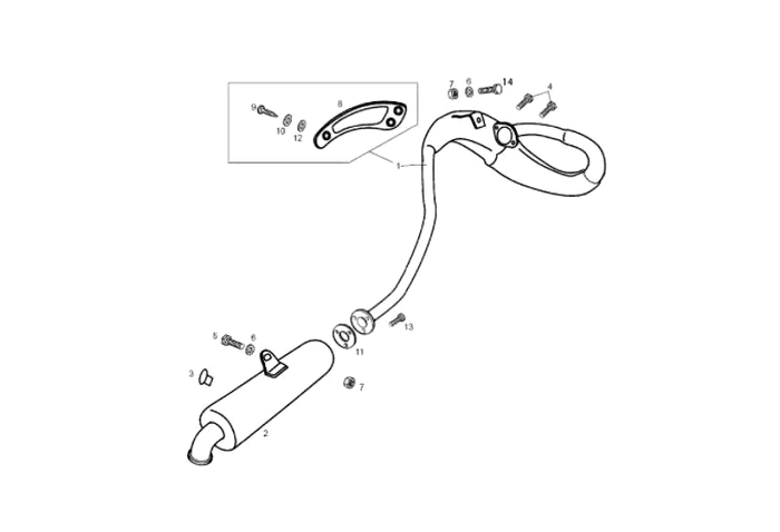 Derbi Senda SM 50 2T X-Treme E2 2010 – Uitlaat