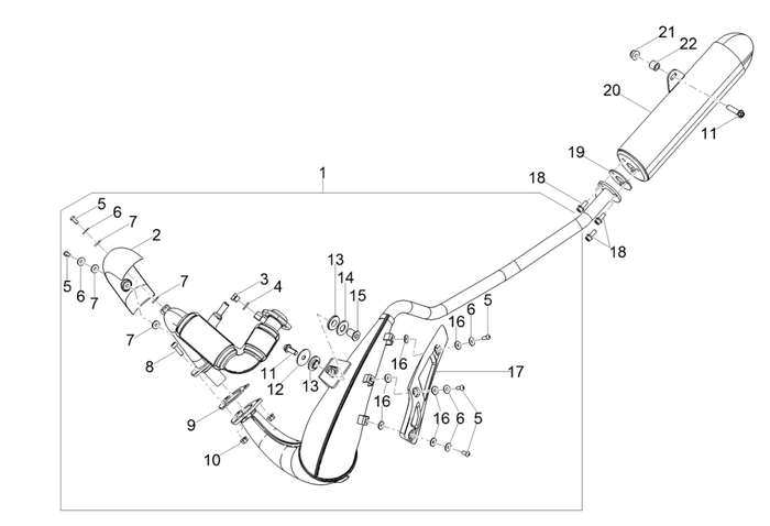 Derbi Senda SM 50 2T X-Treme E4 2019-2020 – Uitlaat