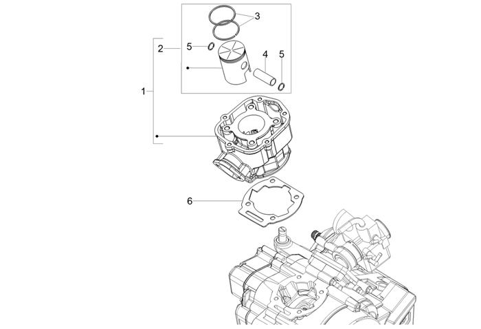 Derbi Senda SM 50 2T X-Treme Low Seat E4 2019 – Cilinder Zuiger