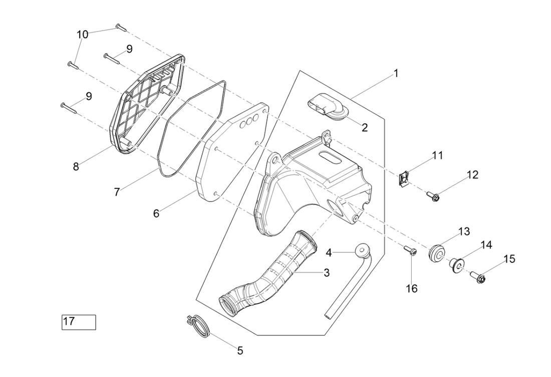 Derbi Senda SM 50 2T X-Treme Low Seat E4 2019 – Luchtfilter