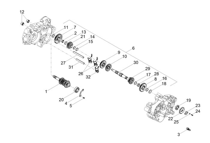Derbi Senda SM 50 2T X-Treme Low Seat E4 2019 – Transmissie