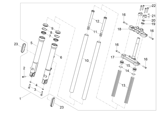 Derbi Senda SM 50 2T X-Treme Low Seat E4 2019 – Vork