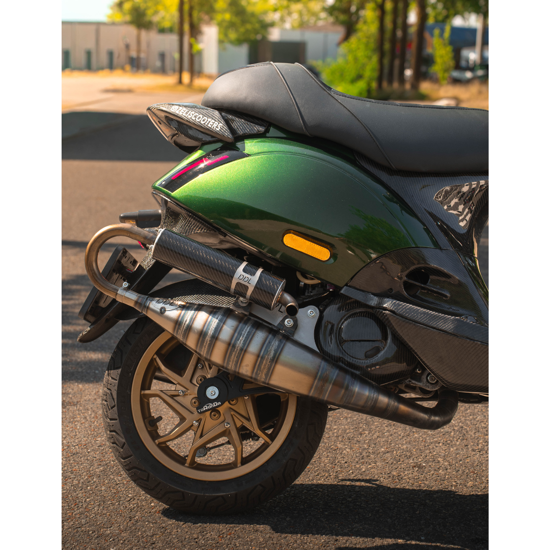 Velgenset Vespa RST Incl Remtrommel Adapter 12 Inch Mat Zwart Piaggio Zip SP