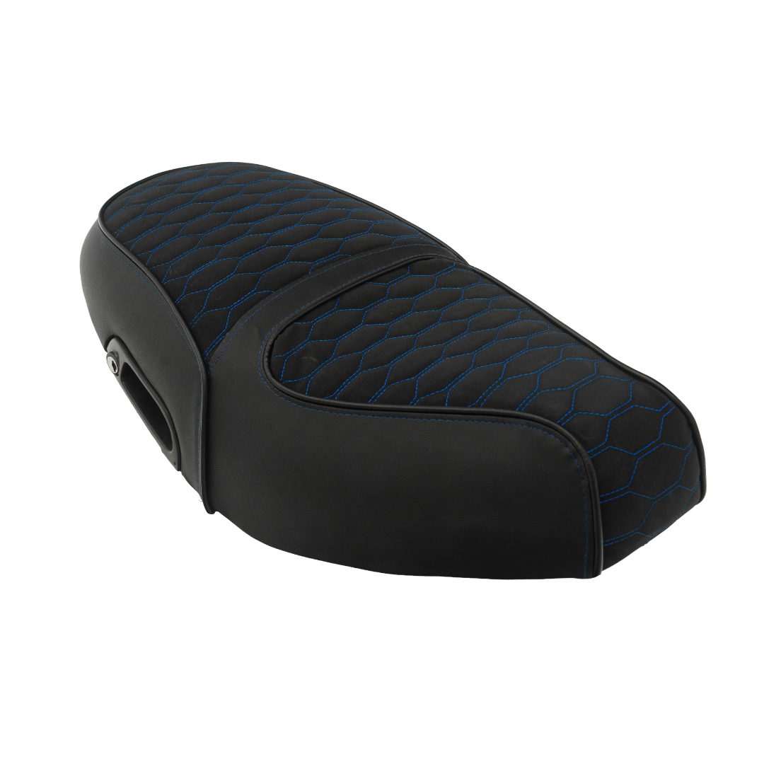 Housse de selle Fenom aspect Alcantara bleue Piaggio Zip Type 3