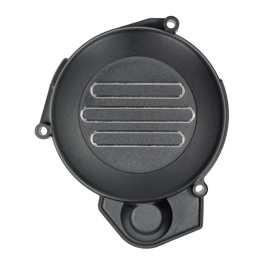 Schwungraddeckel DMP Chrom Rand Schwarz Senda2006