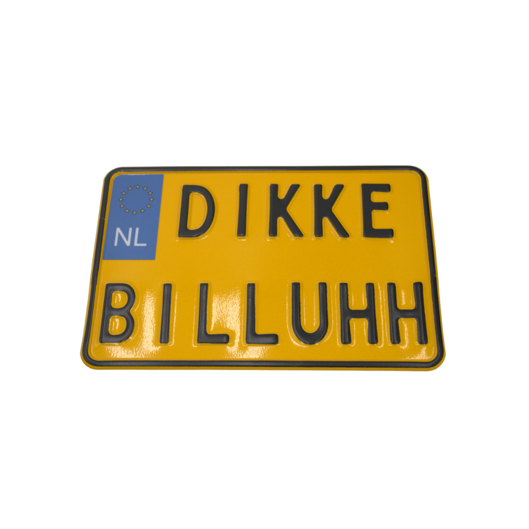 Plaque de moto hollandaise épaisse Billuhh
