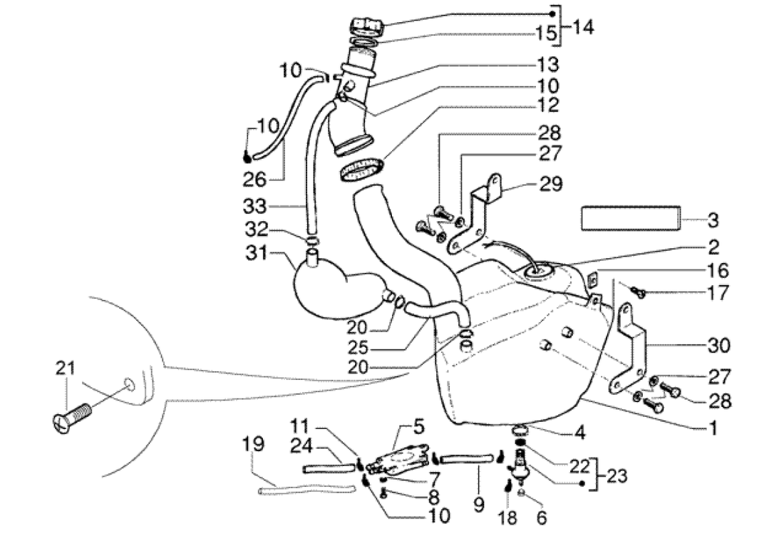 Gilera DNA 50 2T E2 2005 – Benzinetank