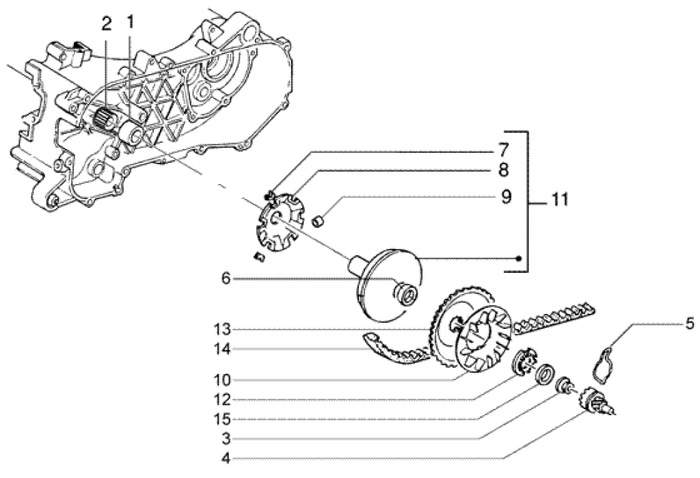 Gilera DNA 50 2T E2 2005 – Variateur