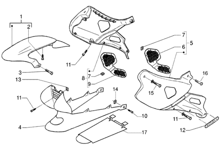 Gilera DNA 50 2T E2 2005 – Zijscherm Achterbeplating