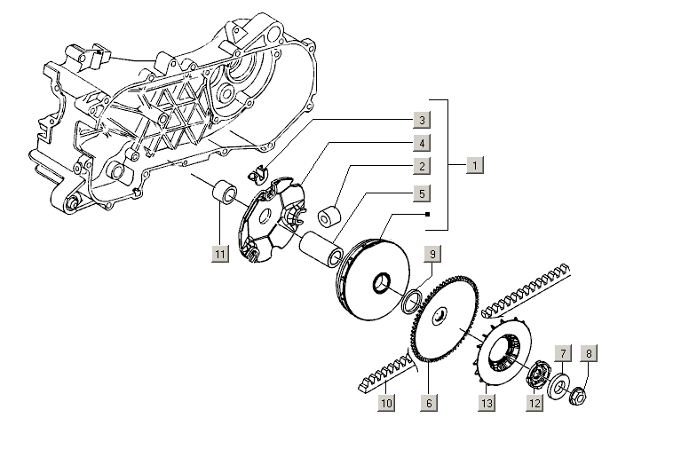 Gilera Stalker 50 2T E2 2005-2006 – Aangedreven Poelie Koppeling