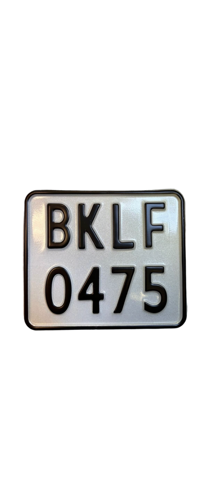 Custom Brom license plate White