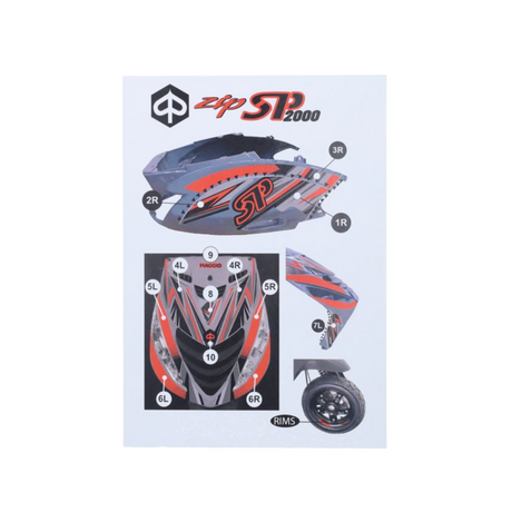 Stickerset Fluo Oranje GP1 Piaggio Zip