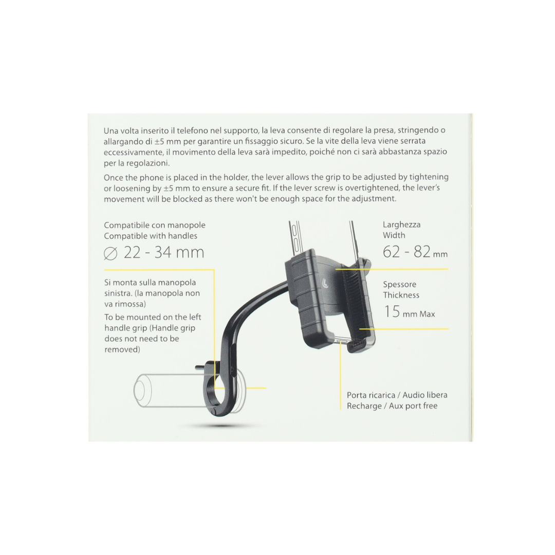 Porta Cellulare Lampa Supporto Maniglia Sinistra Scooter/Fatbike