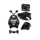 SP RS1 Kappenset + Runner Spiegels Glans Zwart Piaggio Zip Bundel