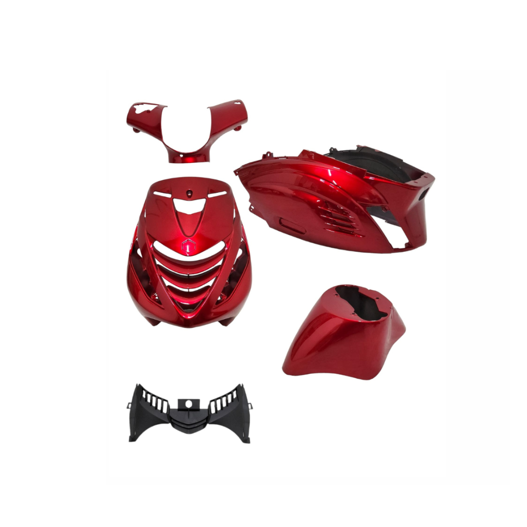 SP RS1 Kappenset + Runner Spiegels Bordeaux Rood Piaggio Zip Bundel