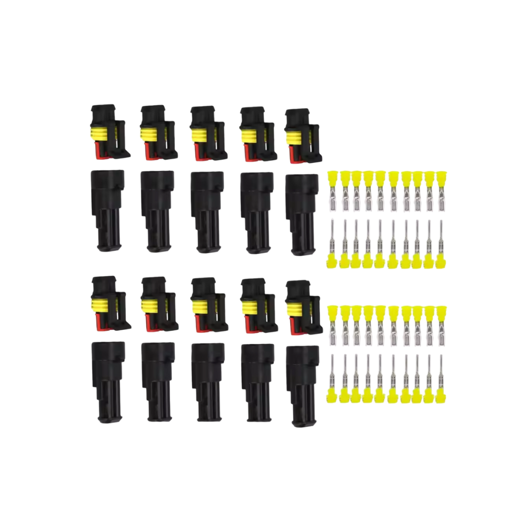 Waterproof plug 10 sets 2-pin