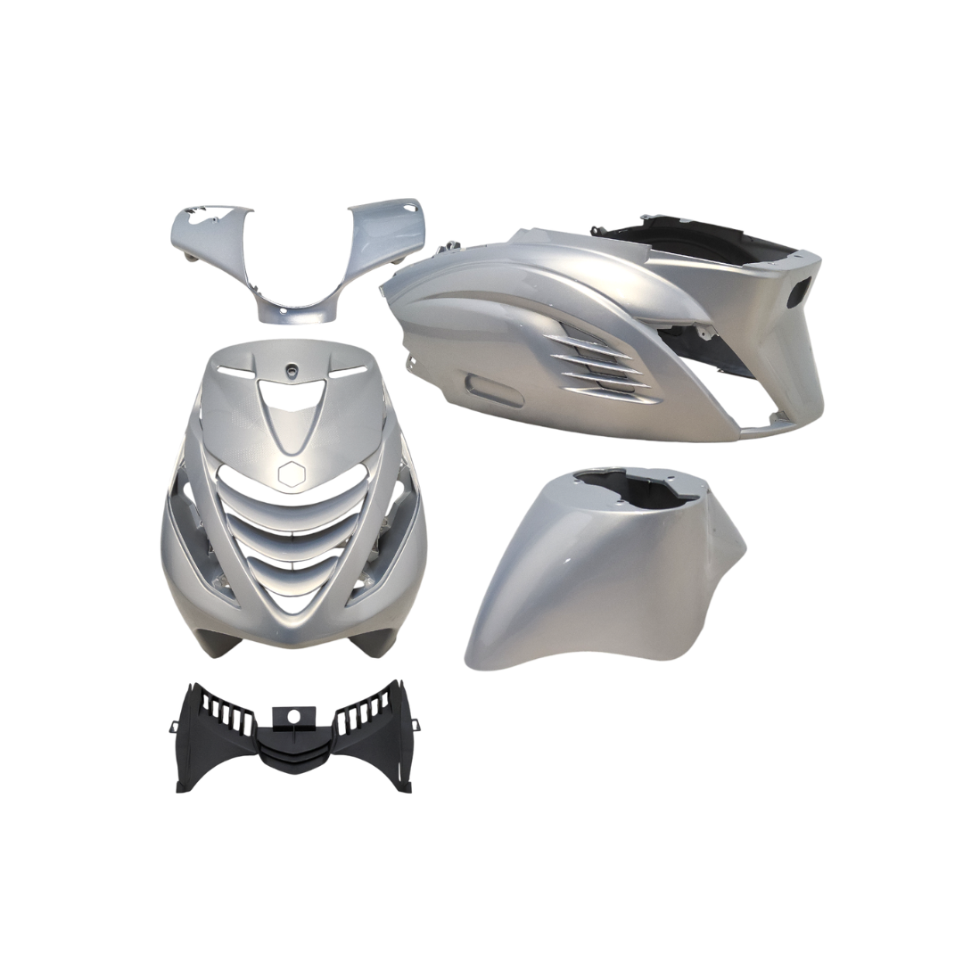 Set di copertura con AchterkapGrill RS1 Piaggio Zip Lamborghini Silver