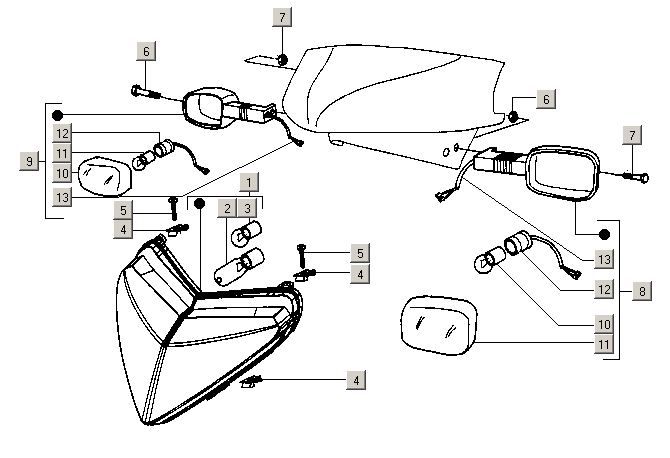Gilera ICE 50 2T E2 2002-2005 - Koplamp & Knipperlichten Voor