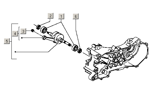 Gilera Stalker 50 2T E1 1998-2005 - Krukas