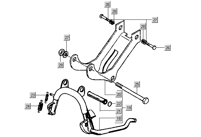 Gilera DNA 50 2T E1 2000-2001  - Middenstandaard